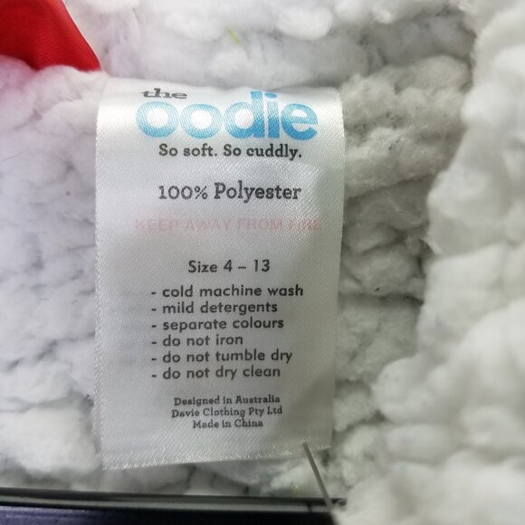 OODIE Oversized Hoodie Children's Age 4-13 yrs German Shepherd Dog Green Fleece - Picture 10 of 13